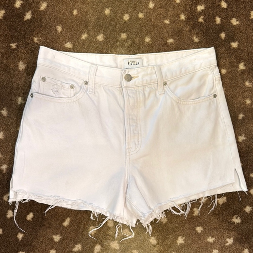 Pistola White Jean Shorts Distressed High-Waisted